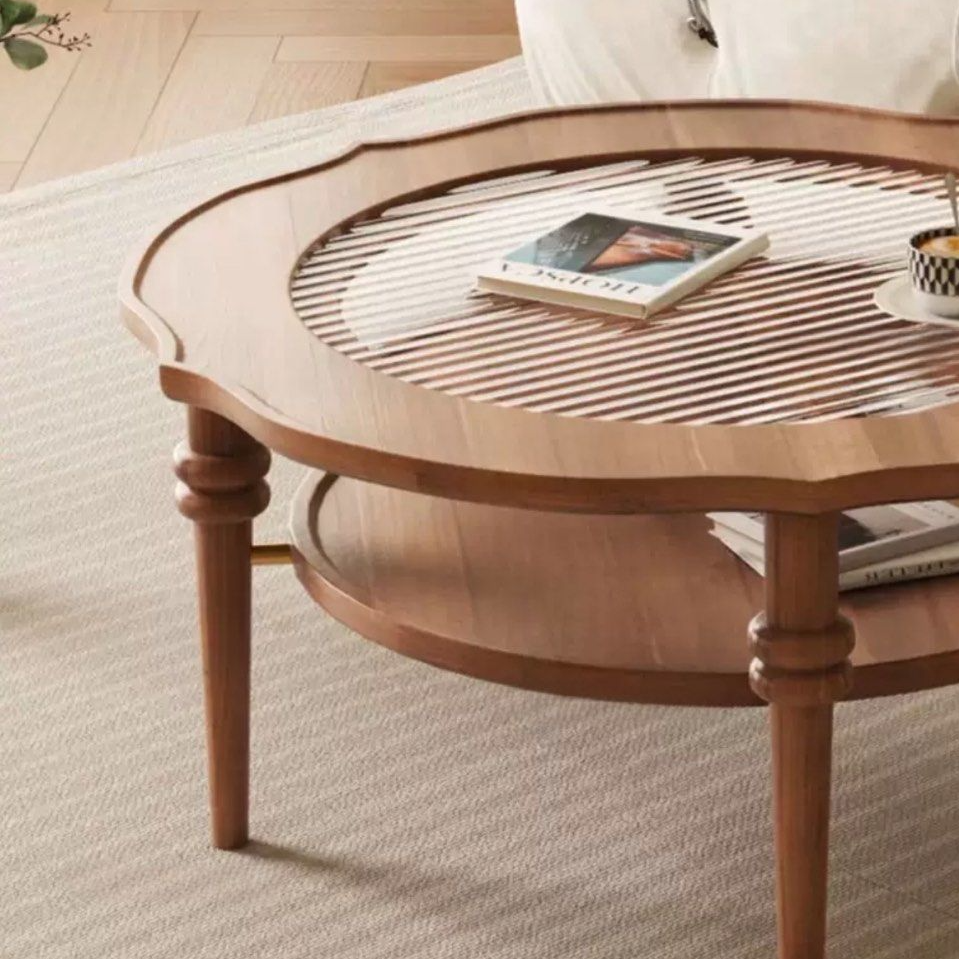 BERG Vintage Solid Wood Round Coffee Table