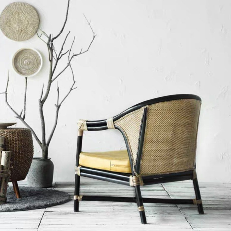 MELANIE Vintage Rattan Lounge Chair