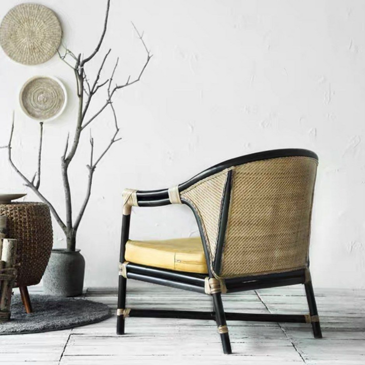 MELANIE Vintage Rattan Lounge Chair