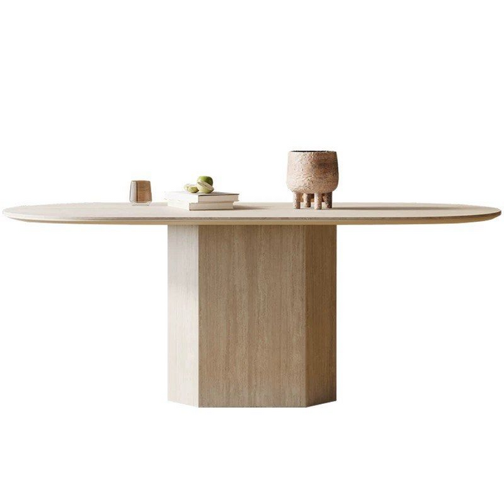 SAPPH Modern Travertine Dining Table