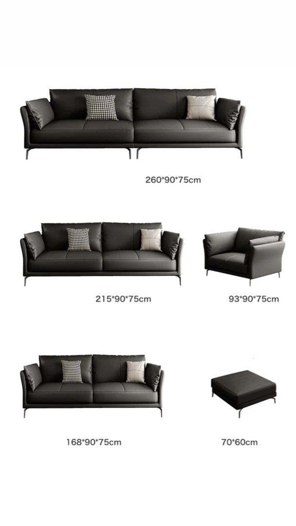 JUSTINE Modern Genuine Leather Sofa
