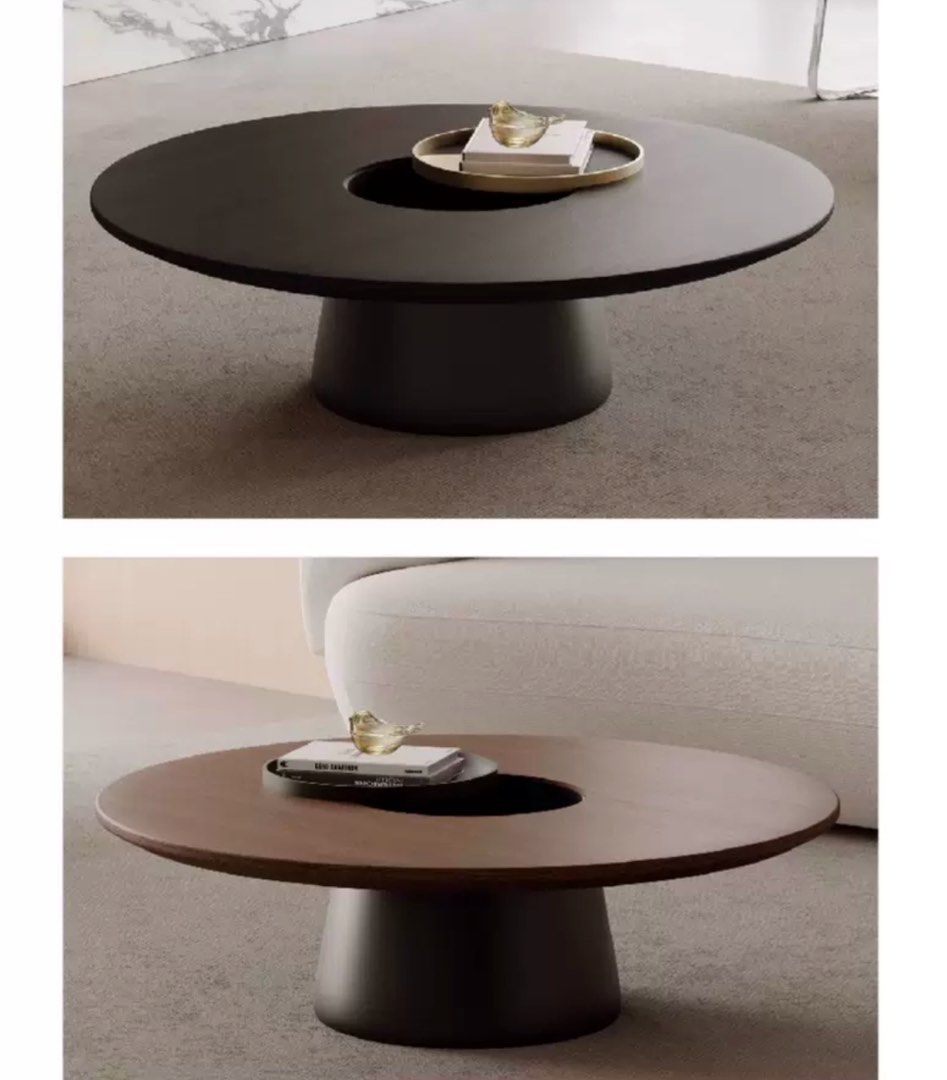 HARLEEN Modern Solid Wood Round Coffee Table