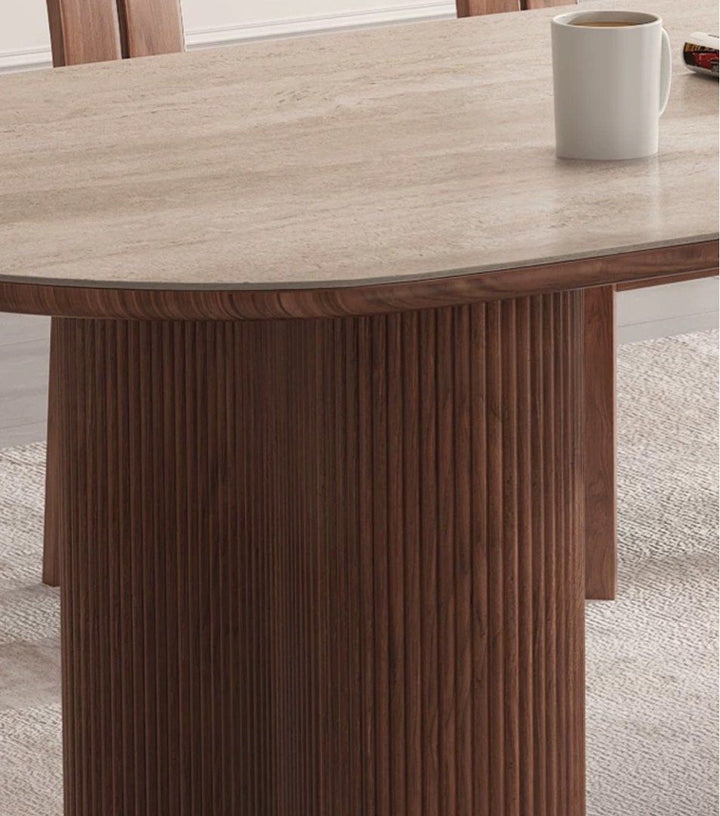 DOBER Wabi Sabi Travertine Dining Table
