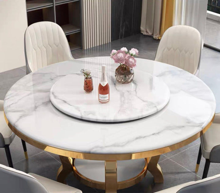 FLORES Modern Round Marble Dining Table