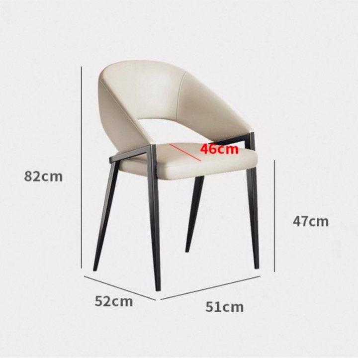 MOKIERA Modern Leather Dining Chair