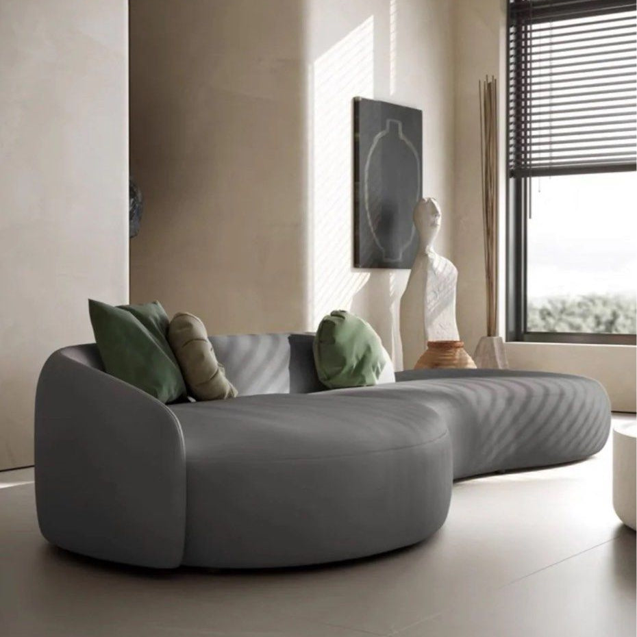 BASTEL Scratch Resistant Leather Curve Sofa