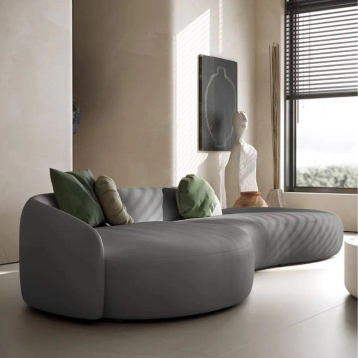 BASTEL Scratch Resistant Leather Curve Sofa