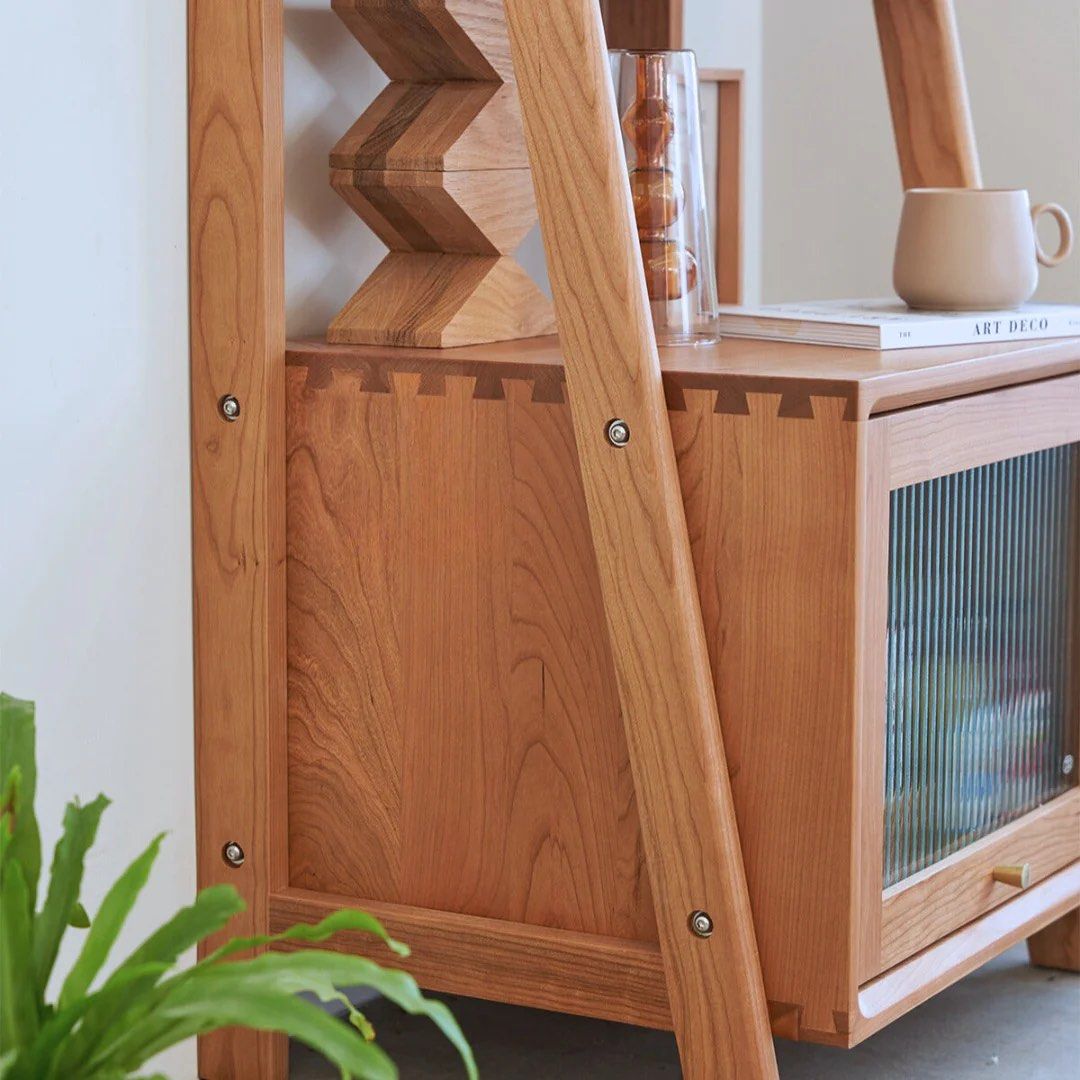 ANSELMO Wood Bookshelf With Storage