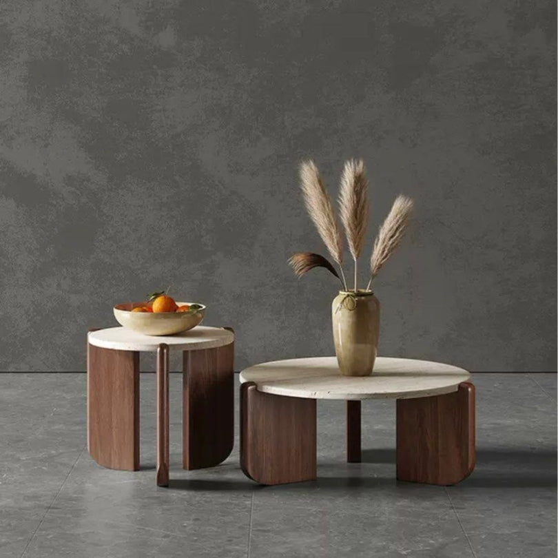 GUETTA Modern Travertine Coffee Table