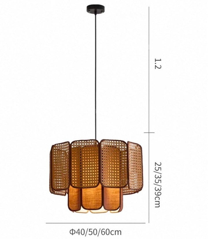MONA Modern Rattan Ceiling Light