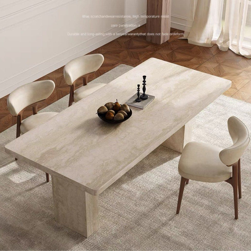 ALEXO Modern Travertine Dining Table