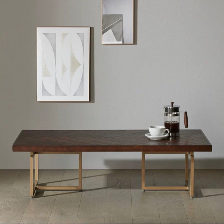 ALFIE Herringbone Solid Wood Coffee Table