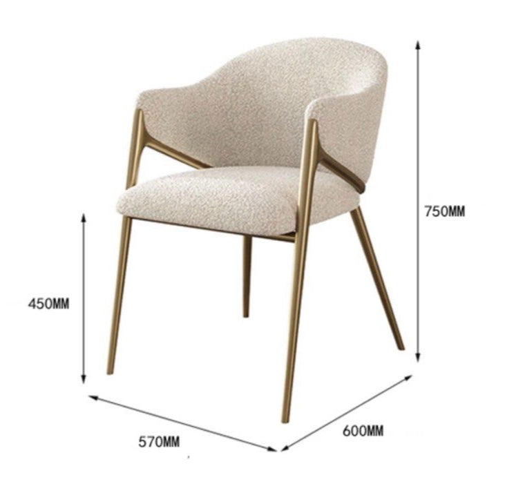ETEREO Modern Boucle Dining Chair