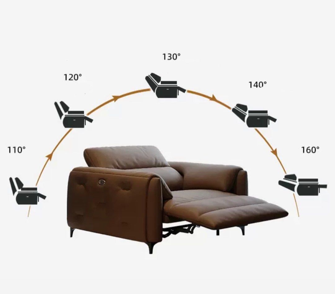LOMARA Modern Recliner Leather Sofa