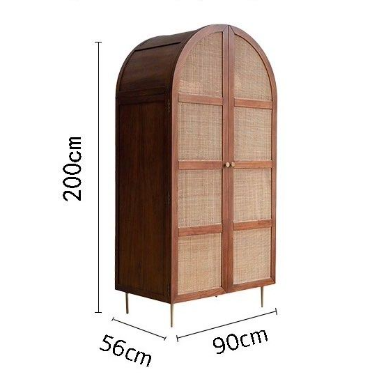 PETRONIUS Rustic Rattan Wardrobe