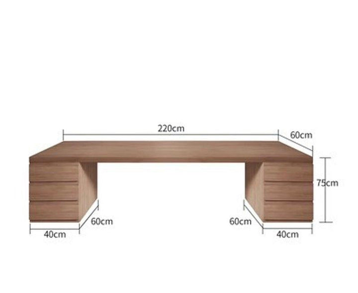 EDMUND Solid Wood Study Table With Double Drawers