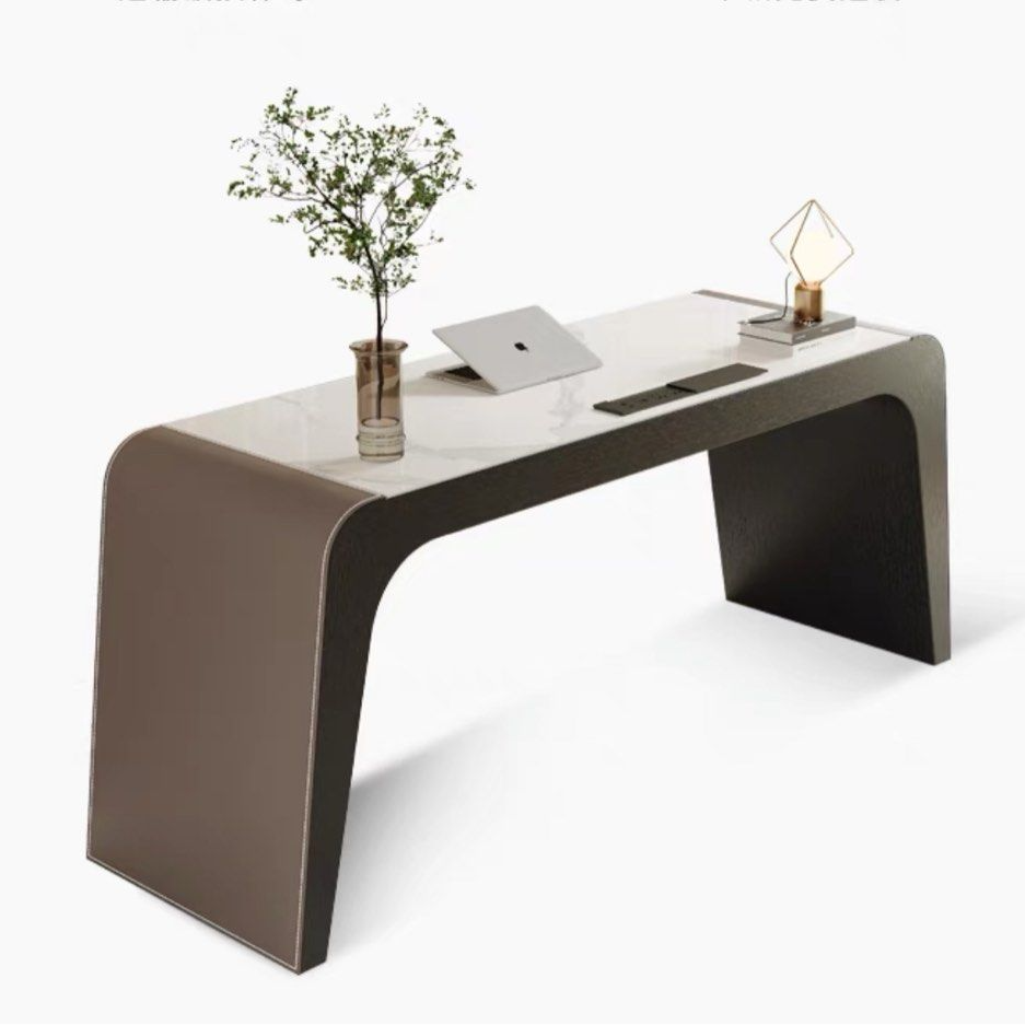 ERICH Modern Saddle Leather Study Desk