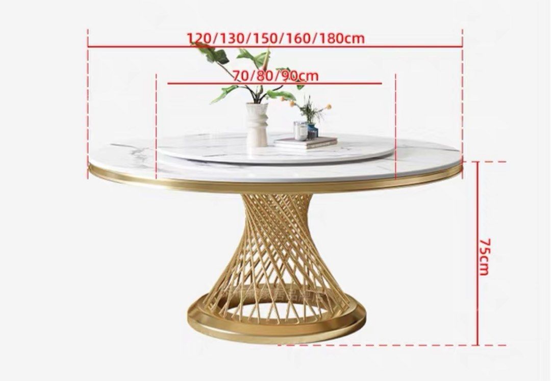 DURHAM Modern Round Marble Dining Table