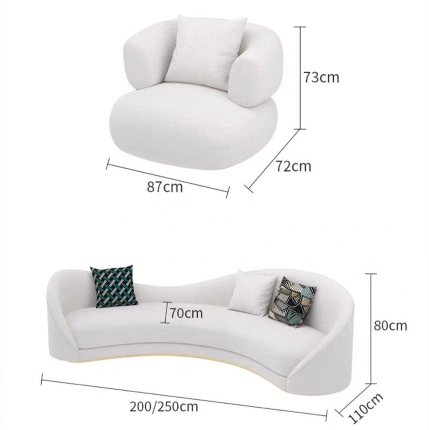 BAYOR Modern Curved Sofa