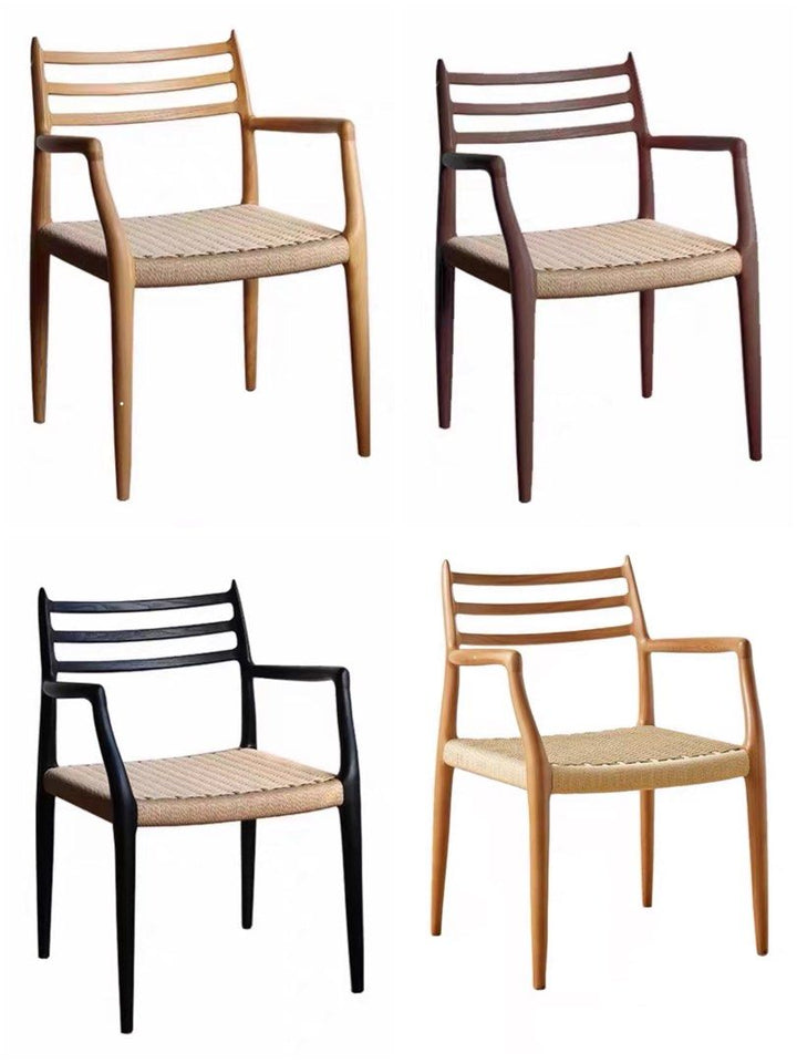 SERIO Solid Wood & Rattan Dining Chair