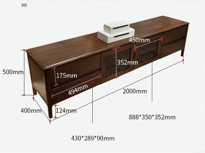 HAROL Modern Solid Walnut Wood TV Console