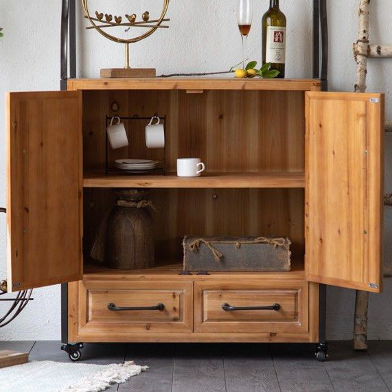 HARLING Rustic Solid Wood Tall Cabinet