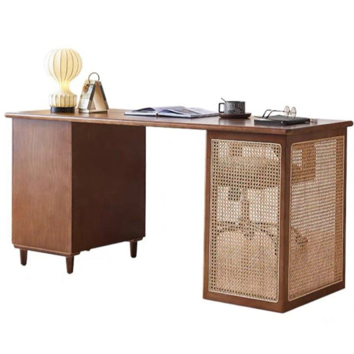 HOUSTON Rustic Walnut Solid Wood Desk