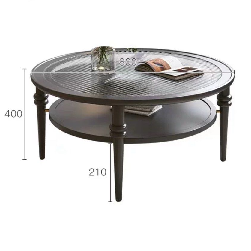 BERG Vintage Solid Wood Round Coffee Table