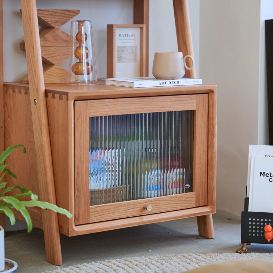 ANSELMO Wood Bookshelf With Storage