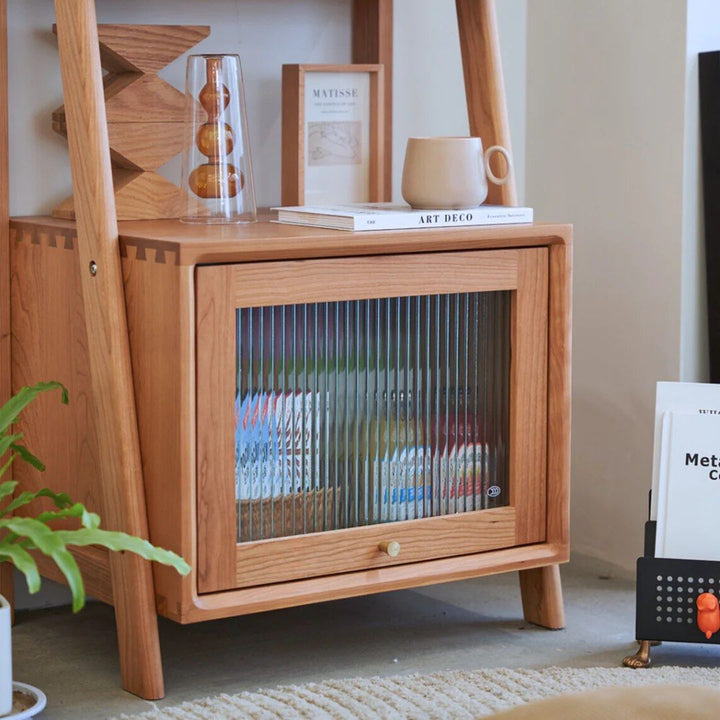 ANSELMO Wood Bookshelf With Storage
