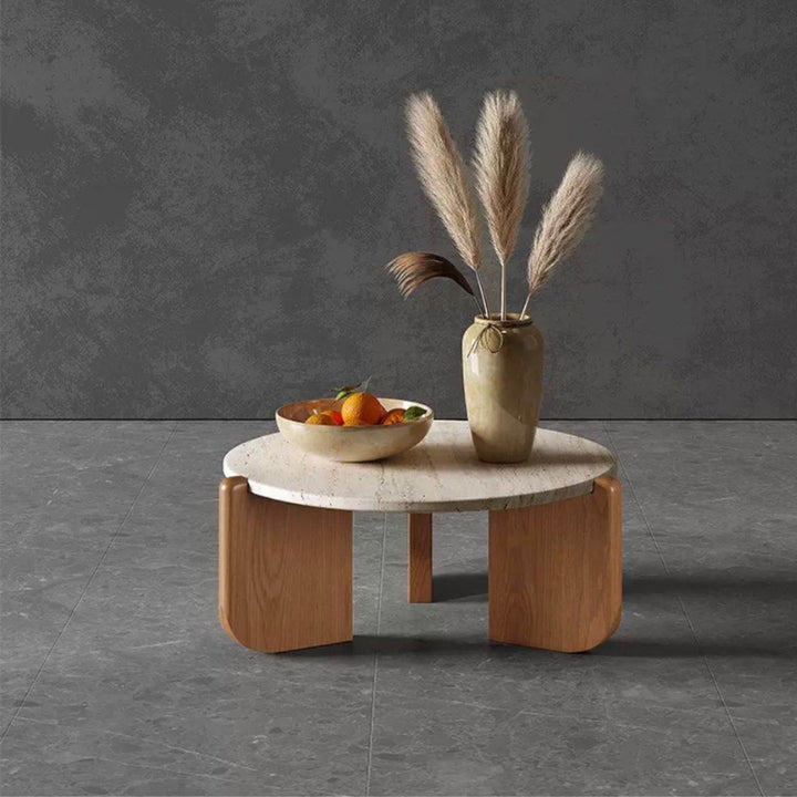 GUETTA Modern Travertine Coffee Table