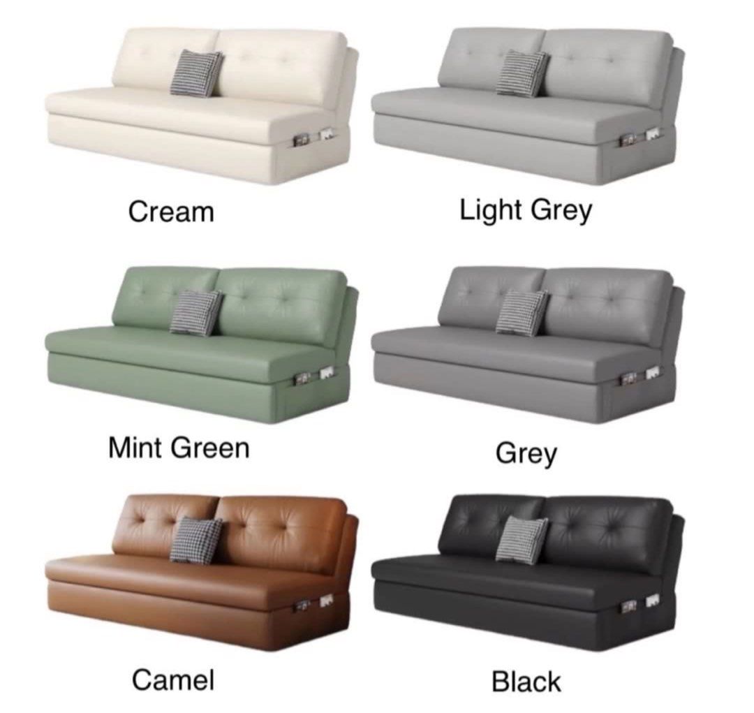 ZANI Scratch Resistant Leather Storage Sofa Bed