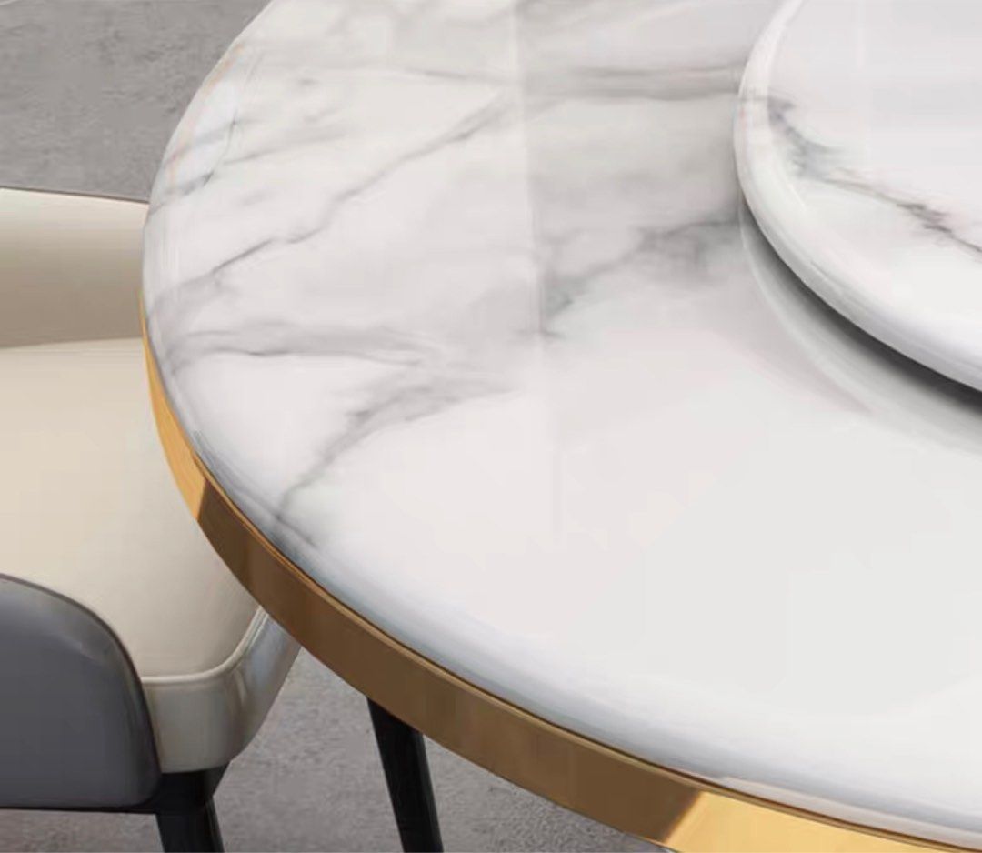 FLORES Modern Round Marble Dining Table