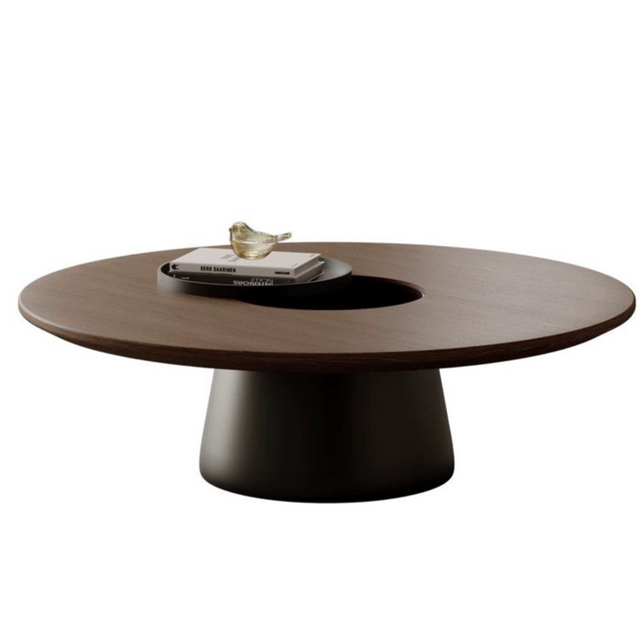 HARLEEN Modern Solid Wood Round Coffee Table