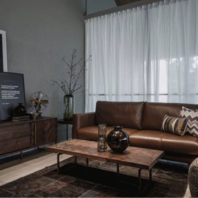 ALFIE Herringbone Solid Wood Coffee Table