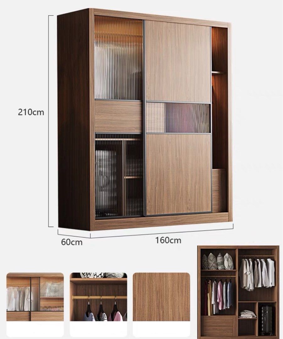NERVA Modern Walnut Wardrobe
