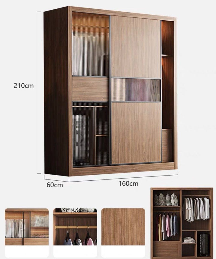 NERVA Modern Walnut Wardrobe
