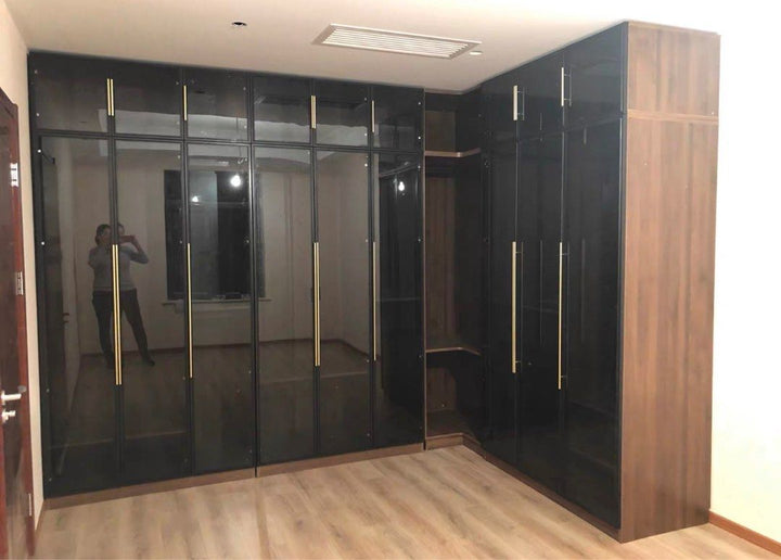 MARCIA Modern Rustic Glass Wardrobe