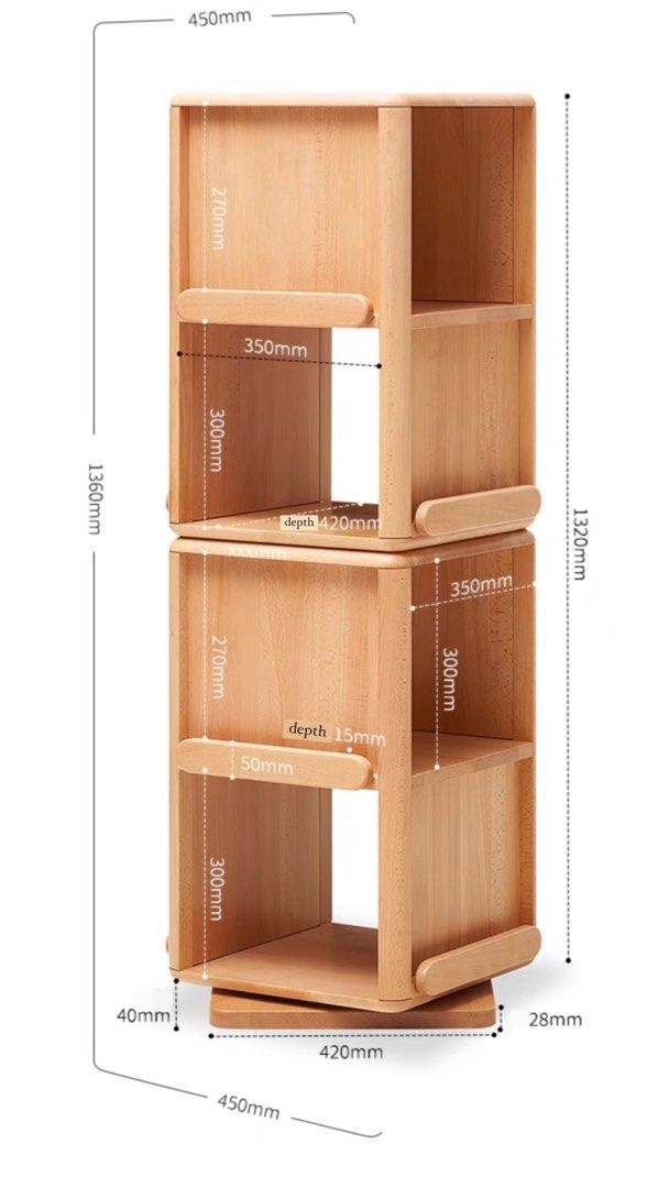 EILIEA Scandinavian Swivel Bookshelf
