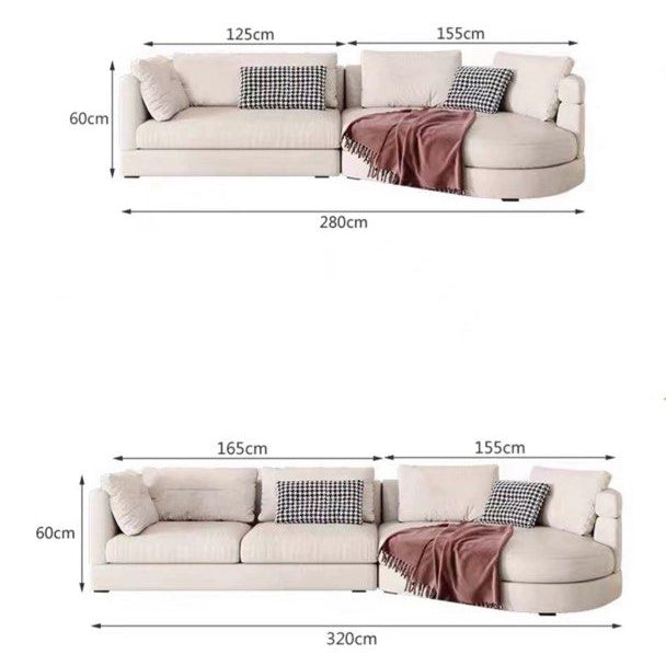 LOUI Modern Round Chaise Sofa