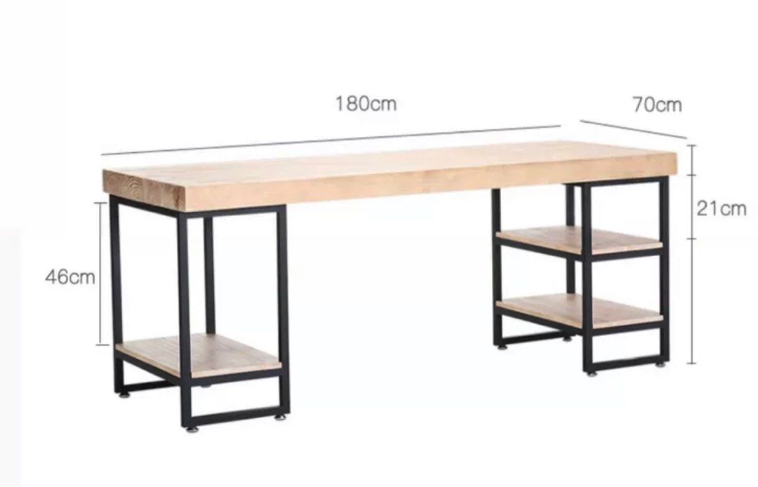HUNTER Modern Industrial Solid Wood Office Table