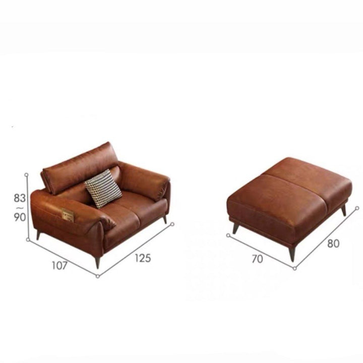KORDEL Modern Leather Sectional Sofa