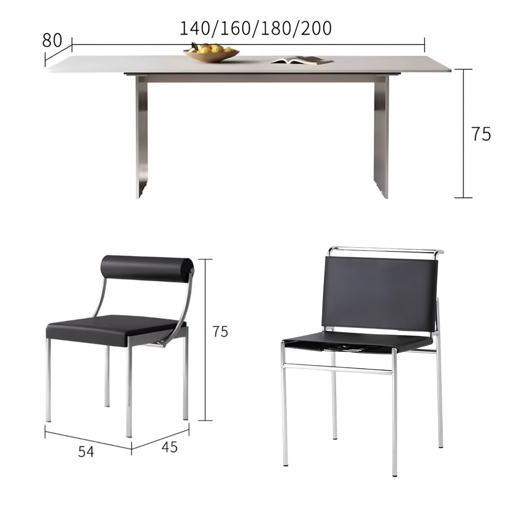 VERO Modern Stainless Steel Dining Table