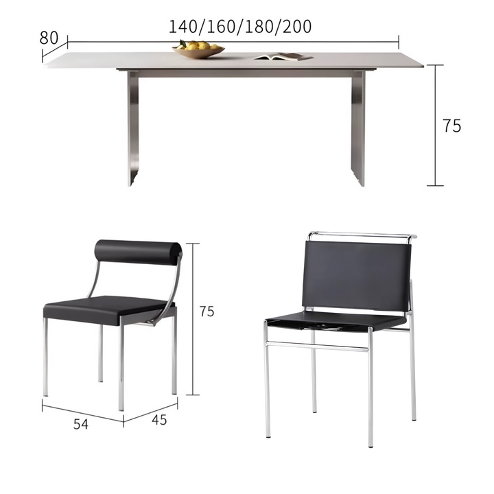 VERO Modern Stainless Steel Dining Table