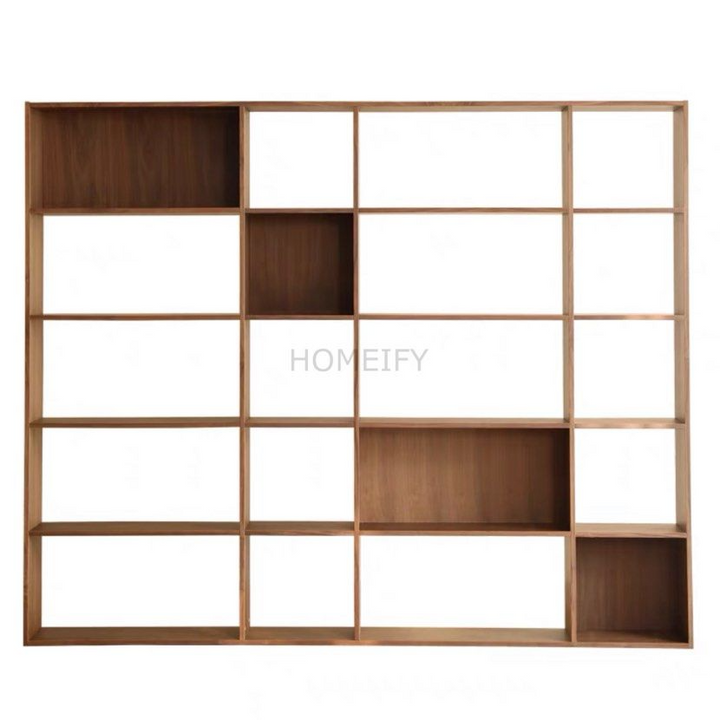 RAINER Rustic Walnut Wood Book Shelf