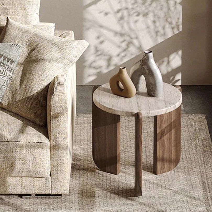 GUETTA Modern Travertine Coffee Table