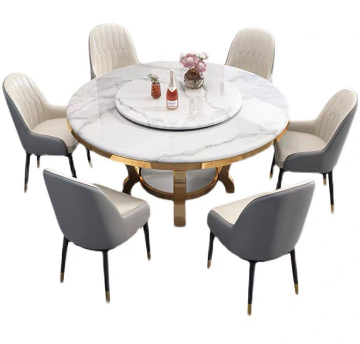 FLORES Modern Round Marble Dining Table