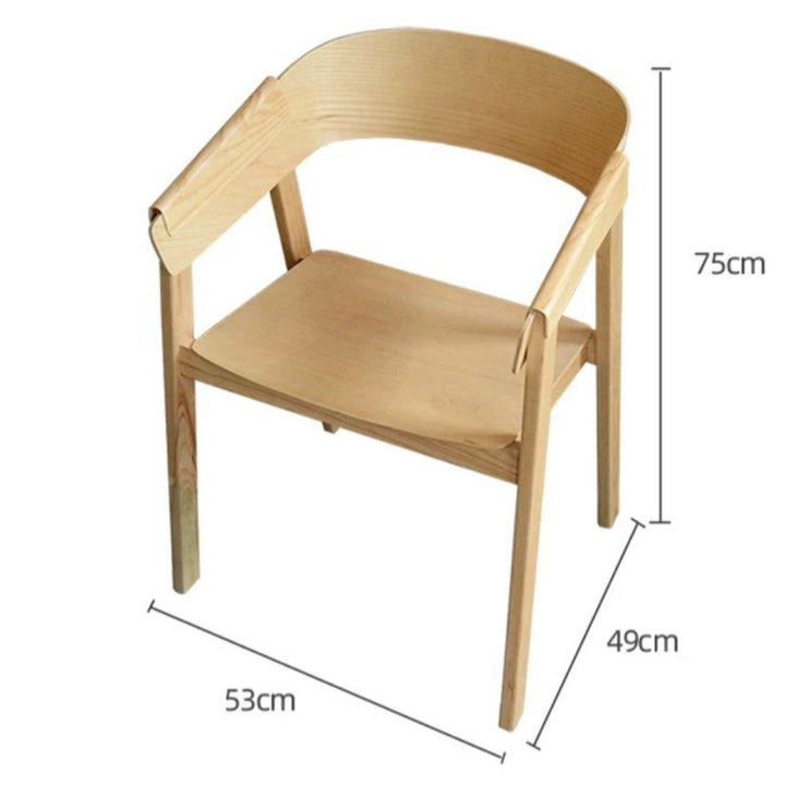 LAGO Modern Oak Wood Dining Chair