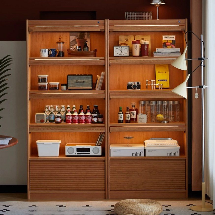 KAYLA Modern Cherry Wood Display Shelf