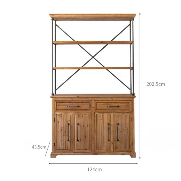 HARLING Rustic Solid Wood Tall Cabinet